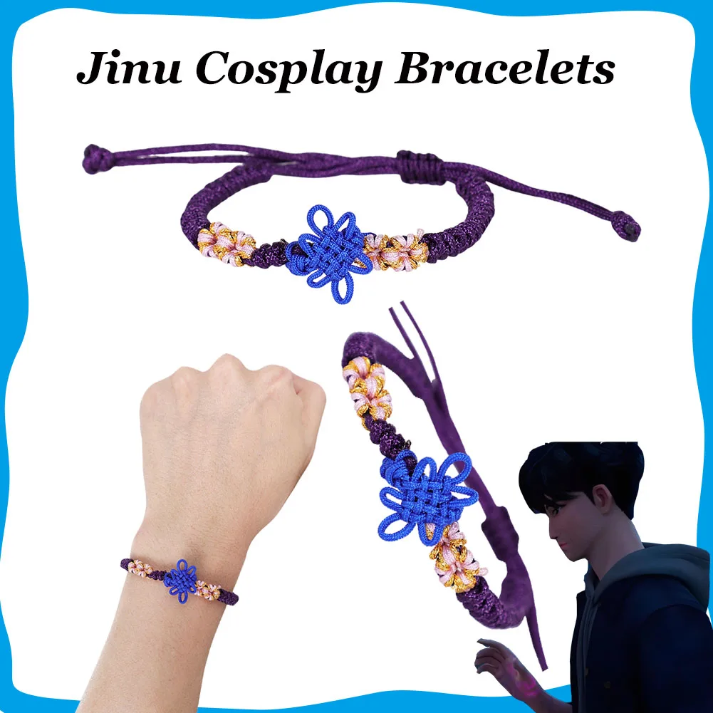 

Jinu KPOP Demon косплей охотники синий китайский узел веревка браслет для мужчин мальчик маскировка реквизит Хэллоуин карнавальный костюм аксессуары