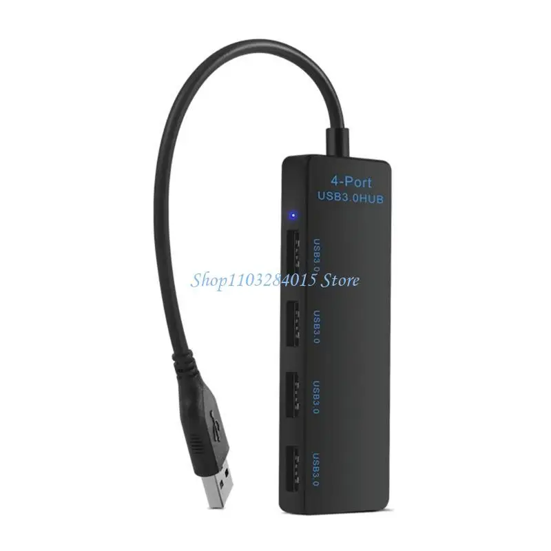 R6ff Compactly 4port USB3.0 Hub USB Splitter Untuk Koneksi Periferal yang Efisien PC dan Untuk Penggunaan Profesional