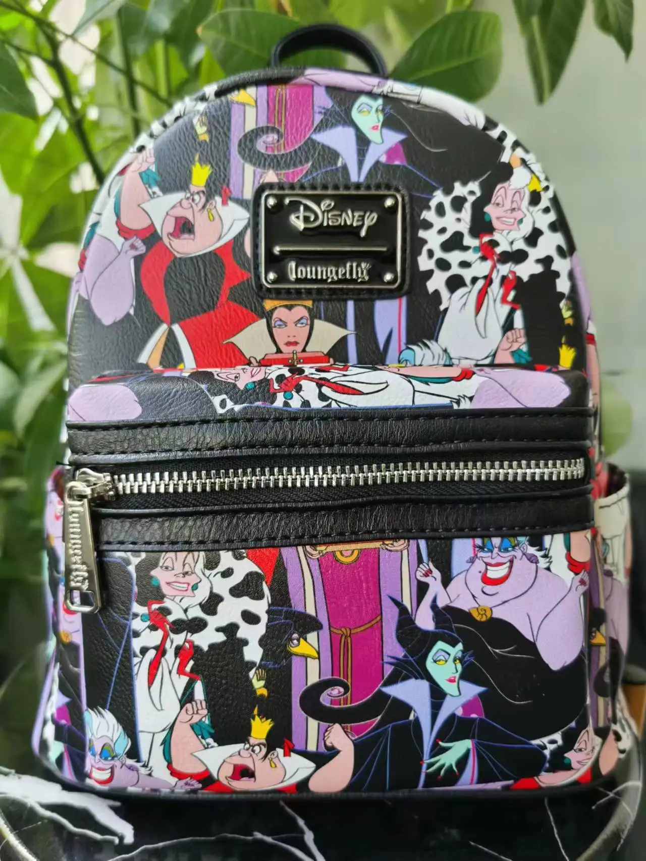 Disney-Cartoon infantil impresso mochila, mochila, vilão, personagem de bruxa, casual, conveniente, moda