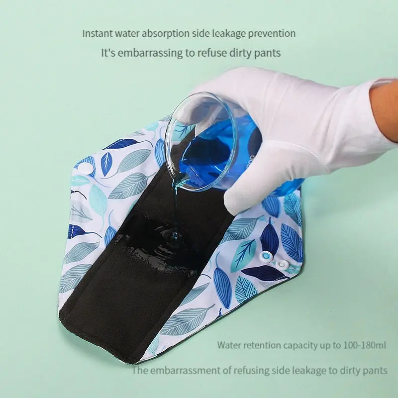 BIAI 3PCS Bamboo Charcoal Menstrual Pads Breathable Sanitary Napkins Reusable Maternity Menstrual Pads For Lady Panty Liner