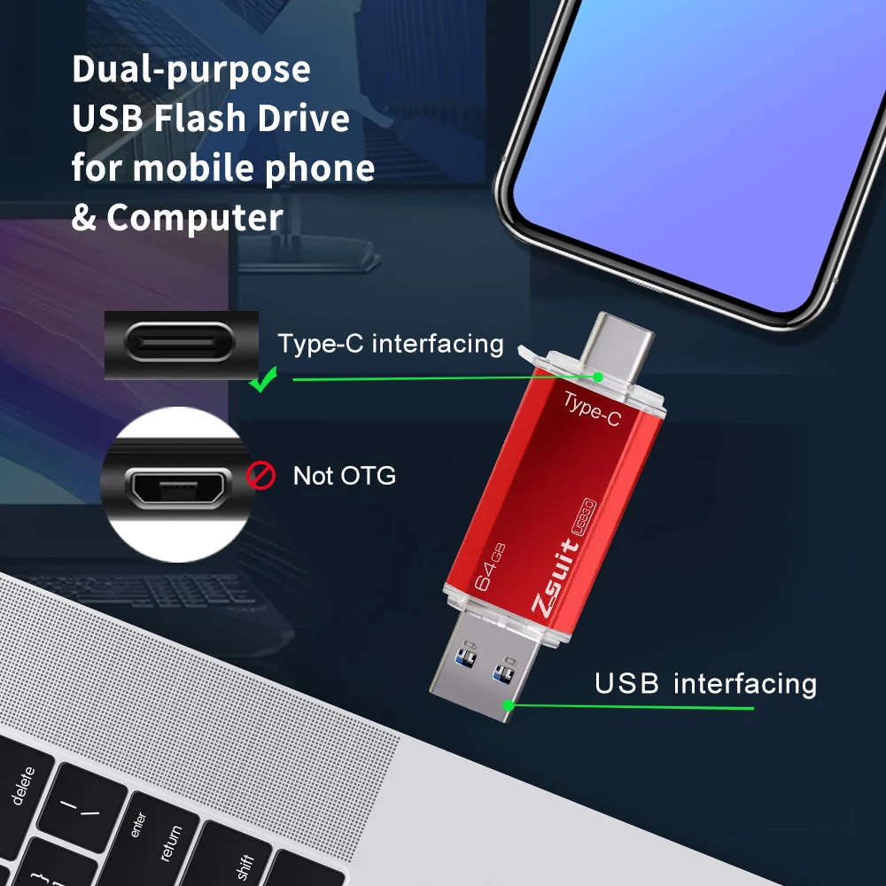 10 teile/los Typ-C-Flash-Laufwerk 16GB 32GB Metall otg 2 in 1 USB-Stick 3.0/2,0 Memory Stick USB-freies Logo Cle USB wasserdicht u Disk