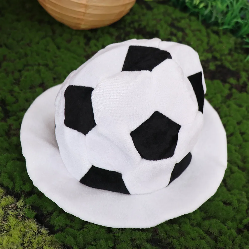 Gift Creative Football Hat Soft Comfortable Soccer Head Cover White Black Color Unisex Halloween Cap Role Playing