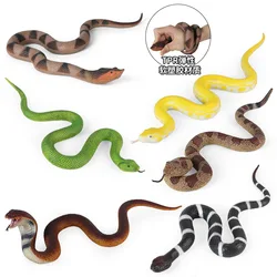 Juguete blando para aliviar el estrés, Cobras de cascabel, pitones dorados, lagartos, Rana, ratón, Gecko, modelo Animal, regalos para niños