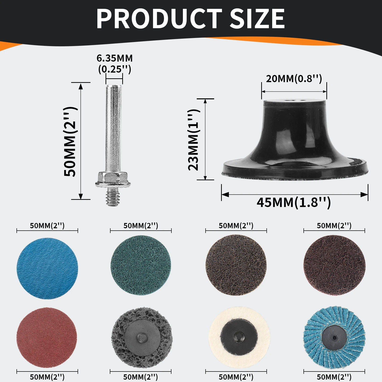 70 Teile/satz 2 "R-Typ Schnell Ändern Disc 50mm Schleif Disc Roll Lock Oberfläche Konditionierung Disc für metall Rost Entfernung Holz Entgraten