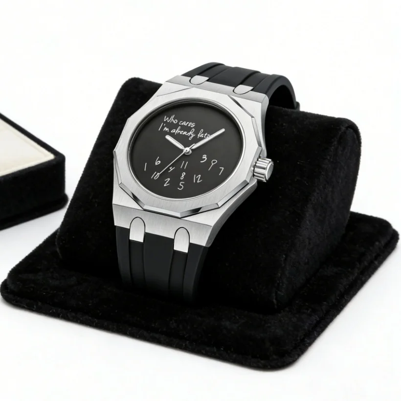 Fashion Luxurious Exquisite Elegant Who Cares Men's Watch Classic Business Casual Silicone Strap Waterproof Noctilucent Watch