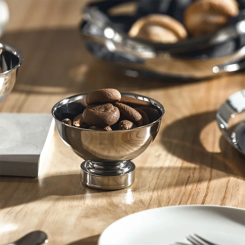 

Подходит для минималистичного скандинавского стиля из нержавеющей стали, легкая роскошная салатница для закусок, простой креативный дом интернет-знаменитостей