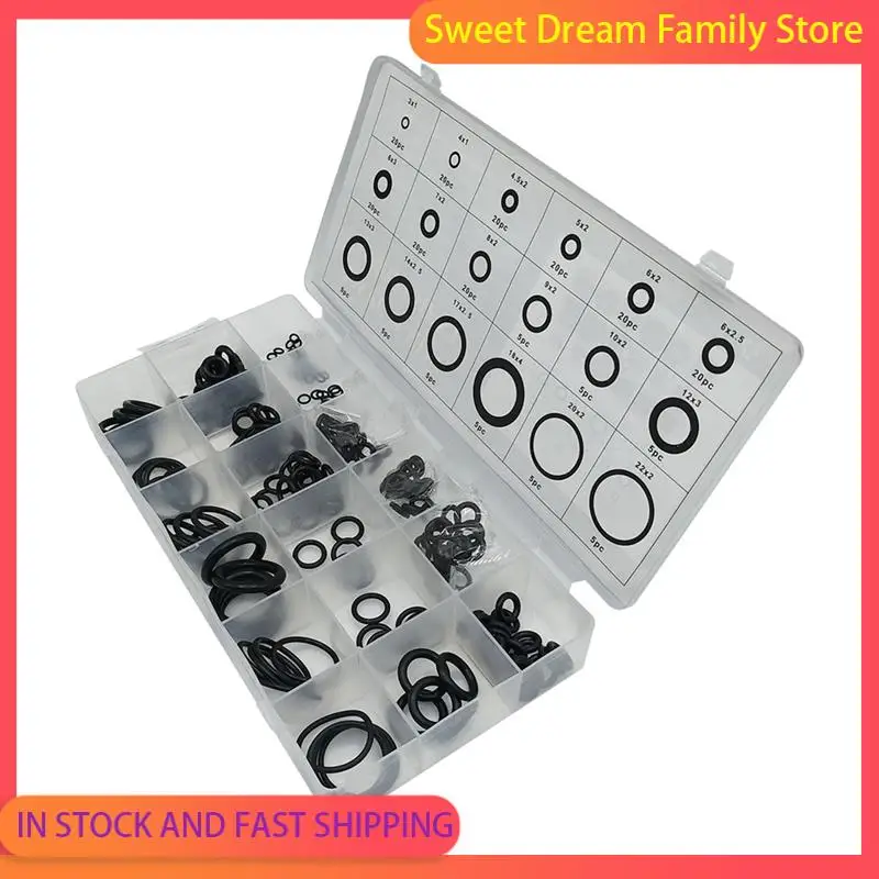 SDFC-225PC Black Leather O-Ring Set Sealing Ring Corrosion Resistant Butyl Rubber Pressure Resistant