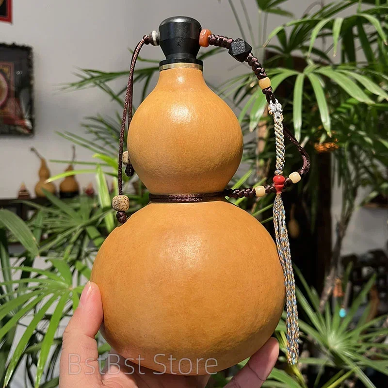 Natural Gourd Water Bottle for Cosplay Hulu Hulou Flask Calabash Table Decor Chinese Pumpkin Portable Drinks Holder Ornament