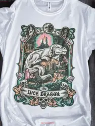 Neverending Story Luck Dragon T Shirt 80's Movie Fantasy Falcor long or short sleeves