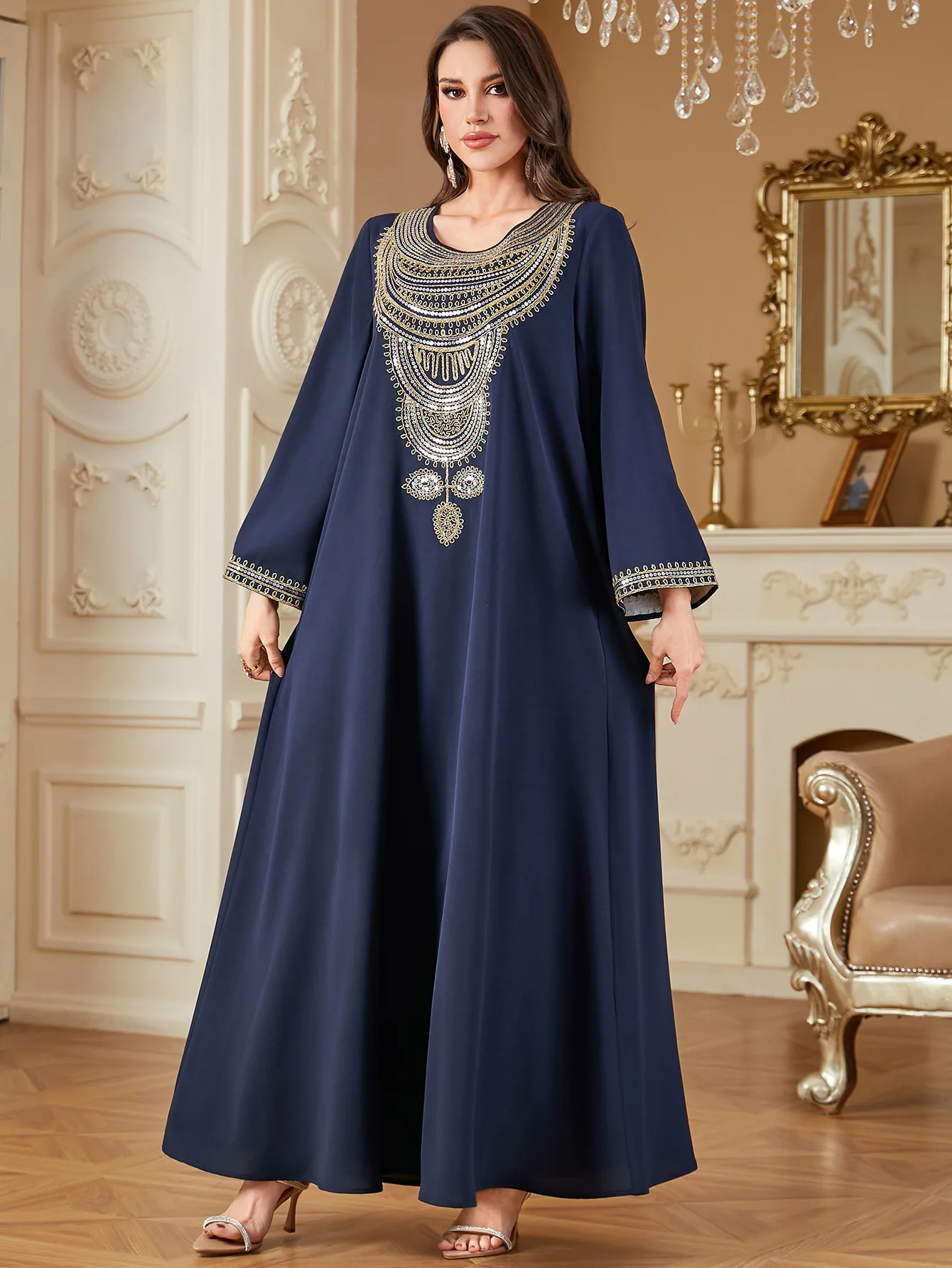 Eid 여성 드레스 이슬람 Abaya 자수 Vestidos Largos 두바이 Abayas Kaftan 아랍 긴 가운 2025 파티 Caftan Jalabiya 라마단