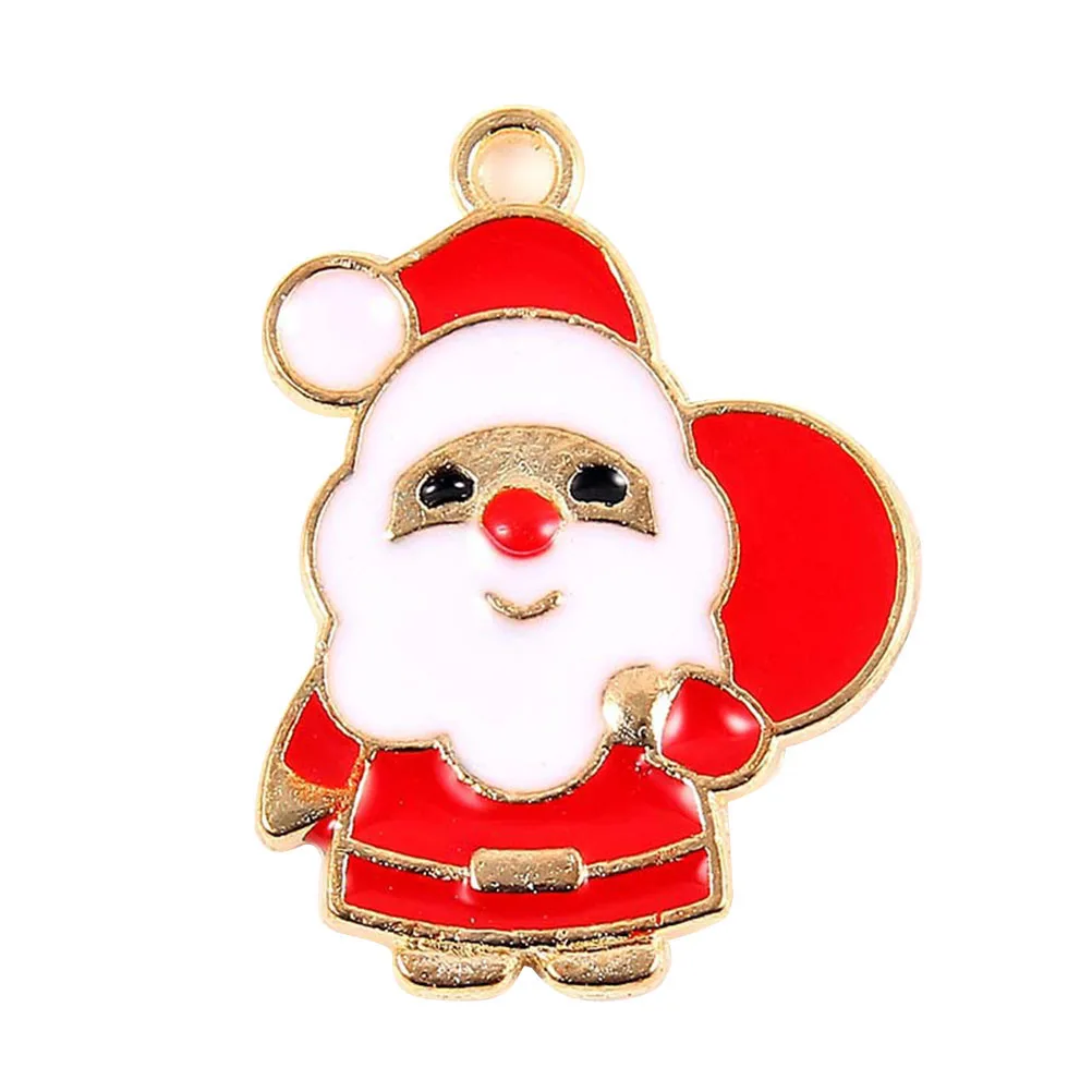 

10 Pcs Christmas Santa Claus Pendant Alloy Charms for DIY Jewelry Making Necklace Bracelet Earrings Accessories