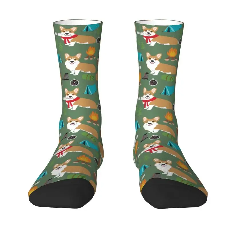 Corgi Camping Hund männer Crew Socken Unisex Kawaii Frühling Sommer Herbst Winter Kleid Socken