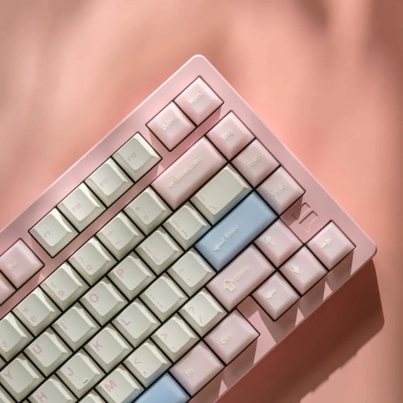 

129-key Keycaps PBT/ABS Translucent Cherry Profile Keyboard Caps Customized Blue and Pink Keycaps for MX Mechanical Keyboard