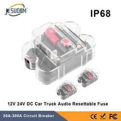 With Cover Waterproof IP68 12V-24V Auto DC Circuit Breaker  Car Marine Boat Bike Stereo Audio Fuse Inverter with Manual Reset