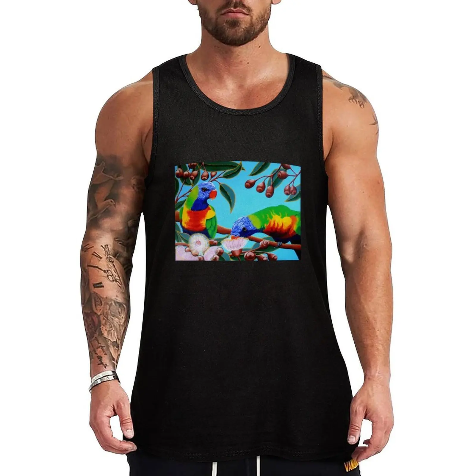 

Rainbow lorikeets Tank Top T-shirt men bodybuilding men t-shirt for men