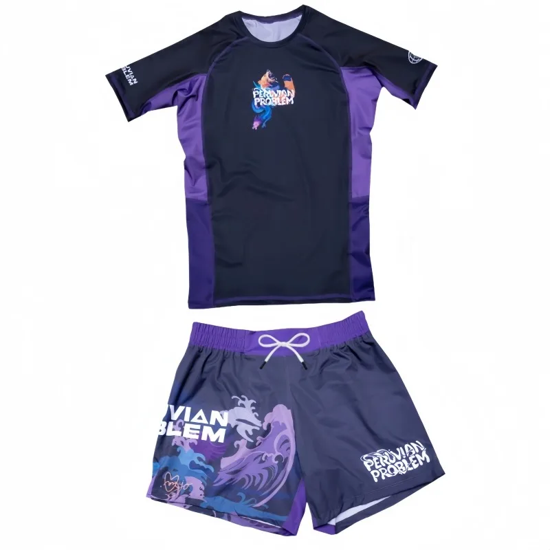 

2026 New Moisture-Wicking Combat Suit Set, Y2K Fashion Print, Unisex Combat Training Sports Short-Sleeve + Shorts Two-Piece Set