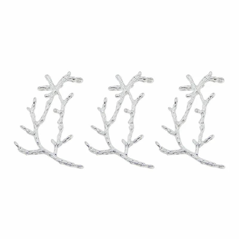 GraceAngie 10PCS Silver Color Copper Made Tree Branch Sprigs Jewelry Making Charms Handmade Crafts Accessory Finding