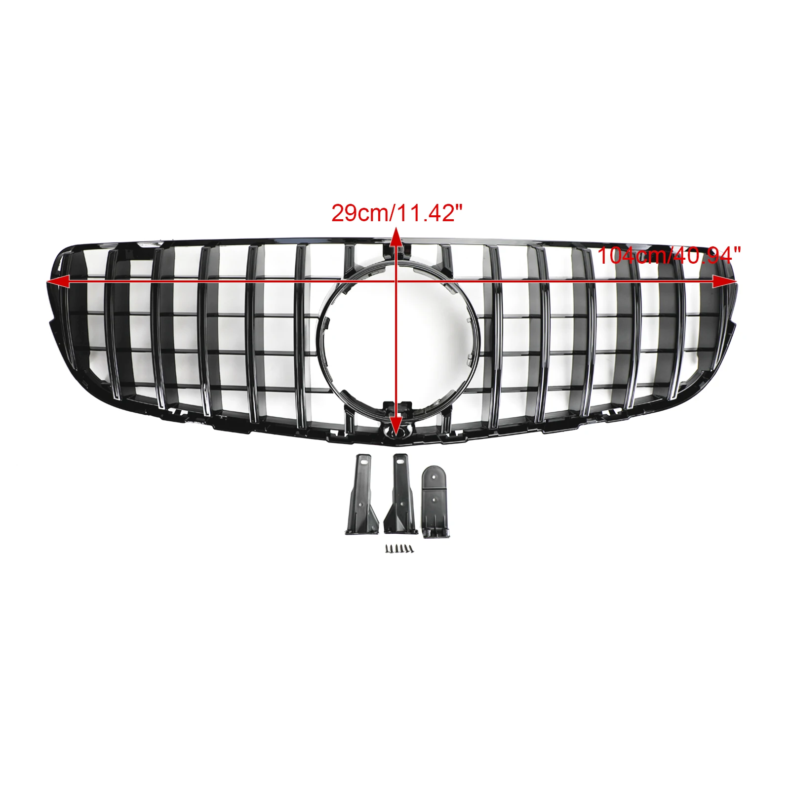 Areyourshop glänzend schwarzer Frontstoßstangengrill für Mercedes Benz GLC X253 C253 2015 2016 2017 2018 2019