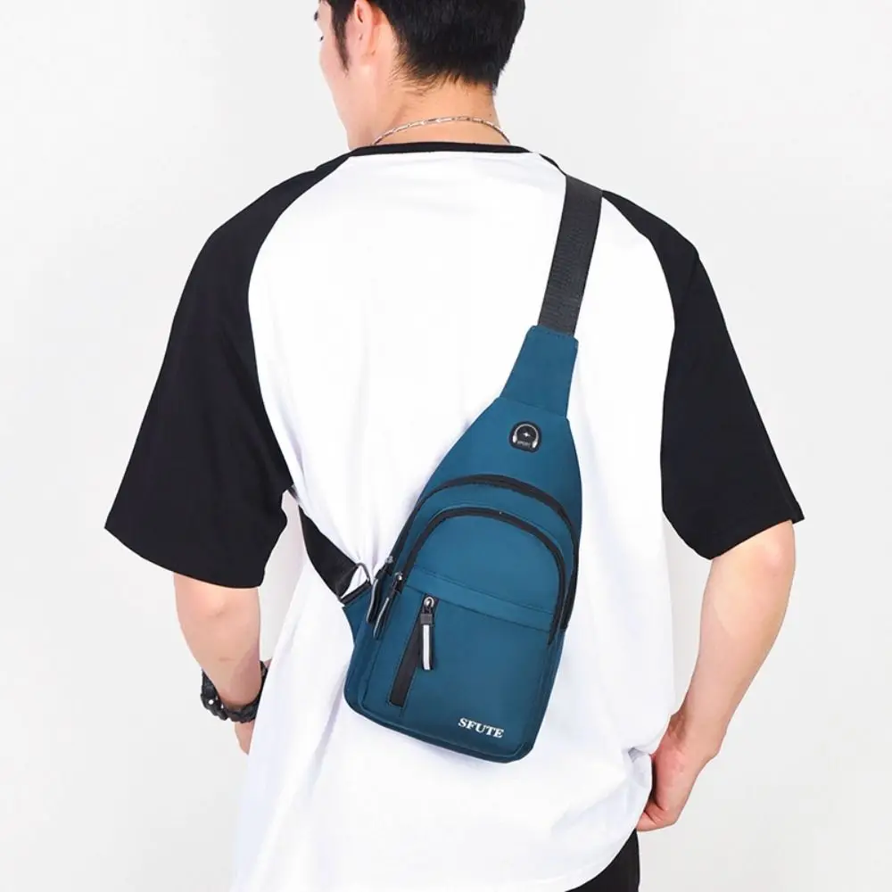 Bolso de pecho de tela Oxford para hombre, bandolera multifuncional de gran capacidad, estilo coreano, ajustable