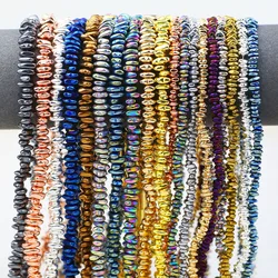 4x6/5x8mm Golden Silvery Plated Irregular Hematite Natural Stone Loose Spacer Beads For Jewelry Making DIY Bracelets Necklaces