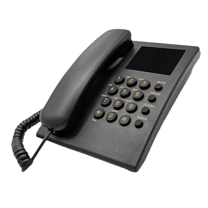 Corded Telephone Basic Landline Phone for Seniors Analog Home Phone with Hold Redial Corded Small Desk Wall Telephone