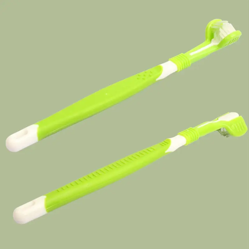 Pet Toothbrush Dog Cleaning Mouth Toothbrush Three Sided Multiangle Cleaning Tartar Teeth Health Care Tool Pet Supplies