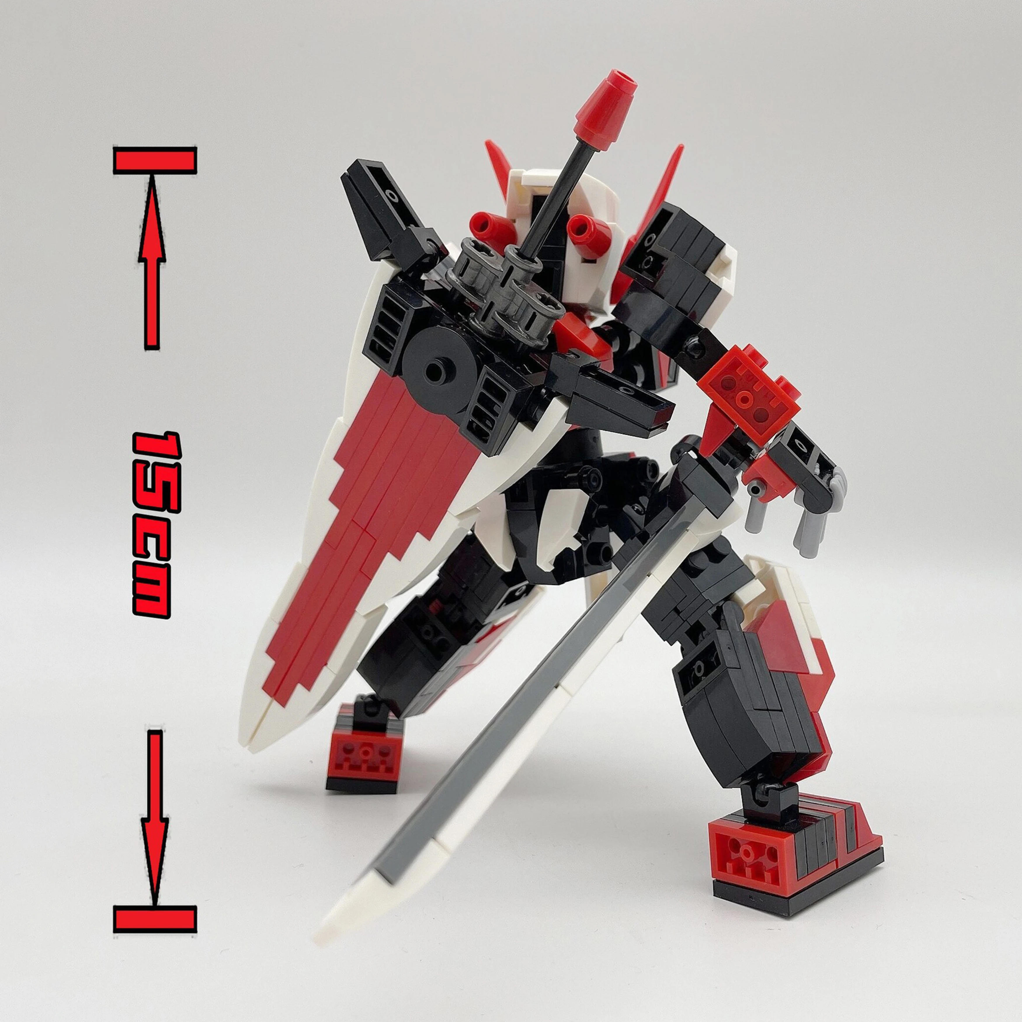 ชุดตัวต่อหุ่นยนต์ MOC Micro 290 ชิ้น สีแดง แบบ Exosuit Mecha  งาน DIY แรงบันดาลใจจากอนิเมะ ของขวัญสุดพิเศษสำหรับตัวคุณเองหรือเพื่อนๆ