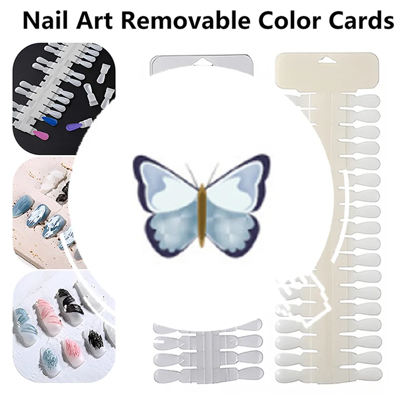 36 pçs cartão de cor natural/transparente removível exibição da arte do prego dicas falsas rack lágrima design manicure gel polonês ferramenta prática