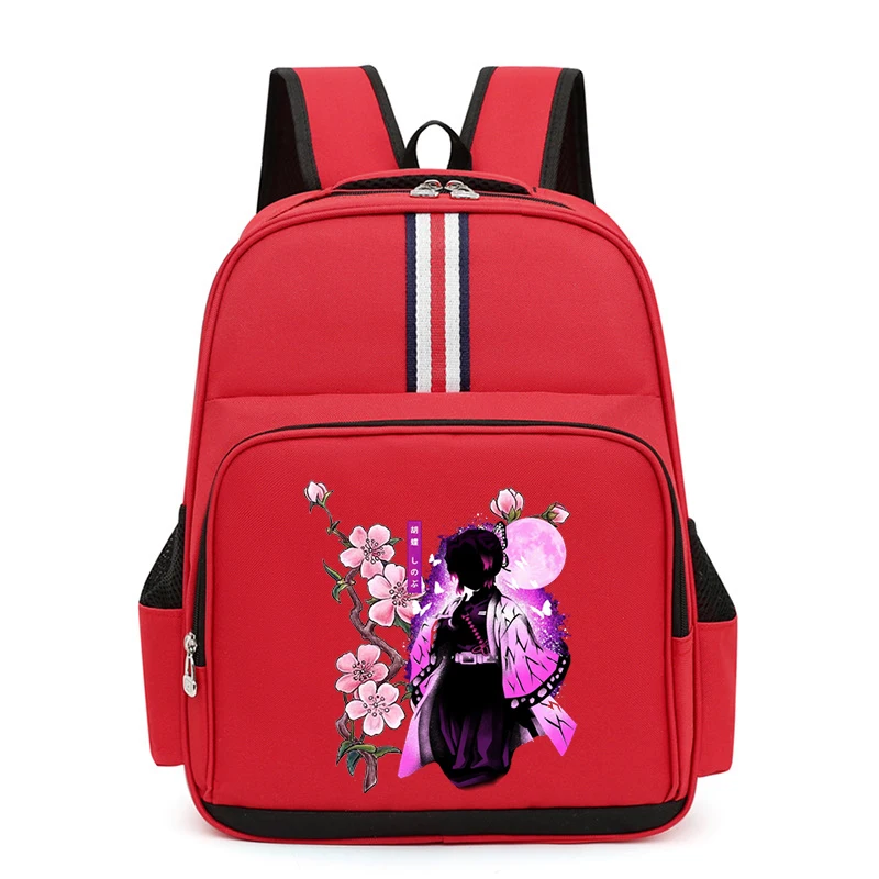 Demon Slayer Shinobu Kocho plecaki Anime tornister dla chłopców studentów płócienny plecak plecak damski Anime Nezuko plecak