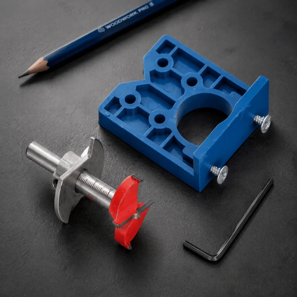 35mm Diameter Hinge Hole Opener Woodworking Cutting Template Drill Guide Set Hole Locator Template Boring Jig Locator