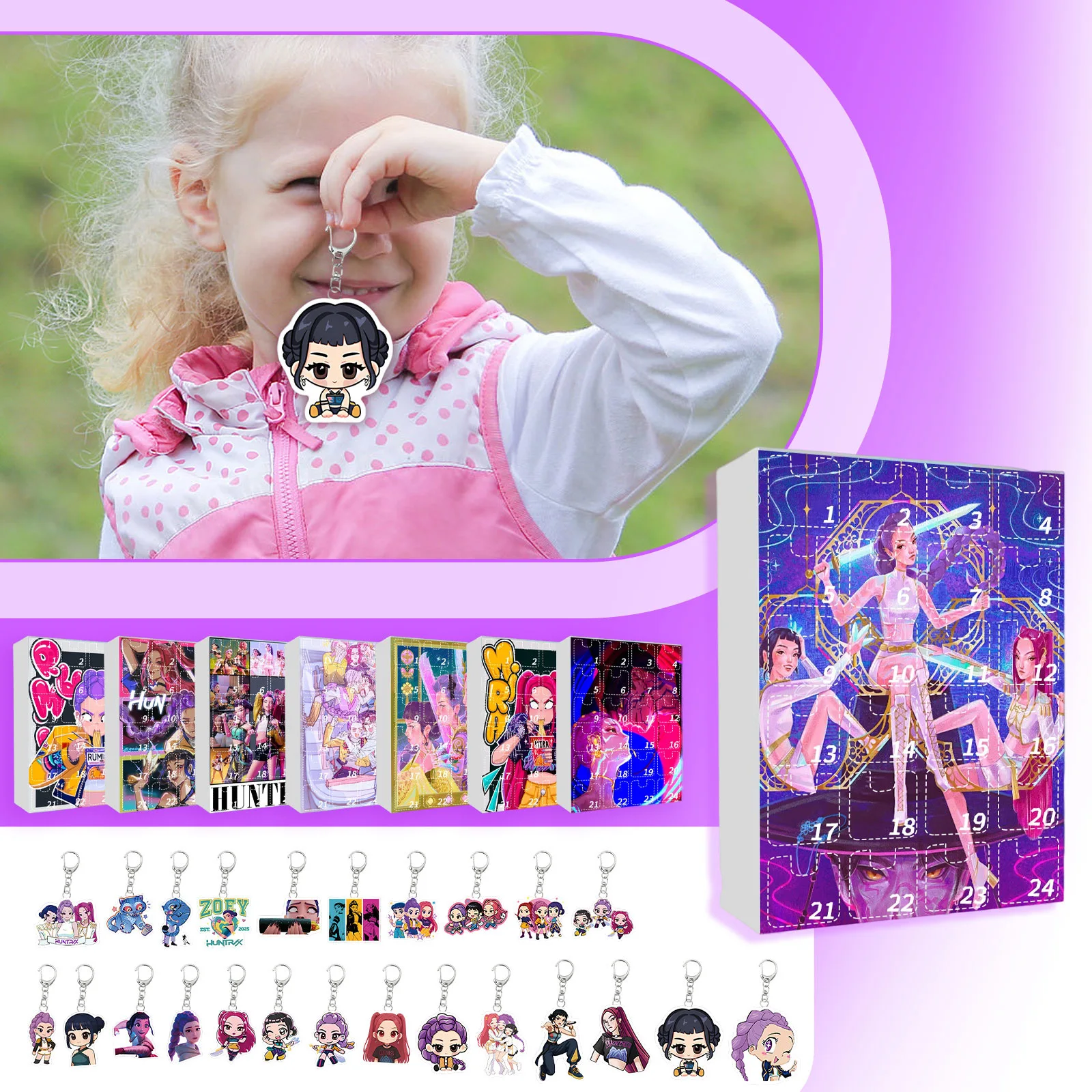 New Kpop Demon Hunters Advent Calendar K Pop Demon Hunters Rumi Mira Zoey Tiger Christmas Countdown Advent Calendar Gift 24 Days