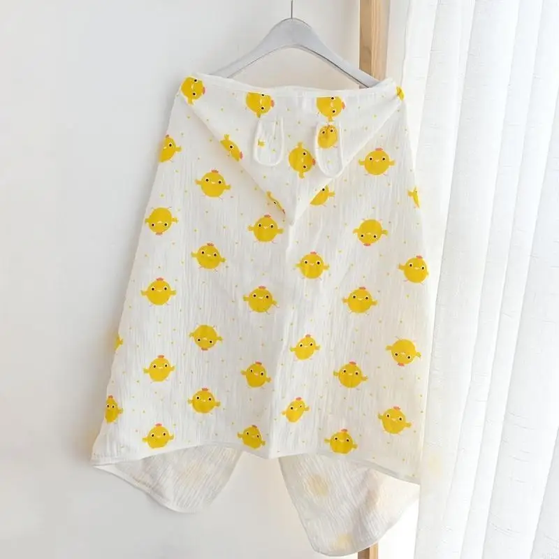 Q22d Baby Kids 후드 목욕 타월 케이프 만화 프린트 목욕 가운 랩 담요 부드러운 면화 흡수성 망토 판초 로브 아이