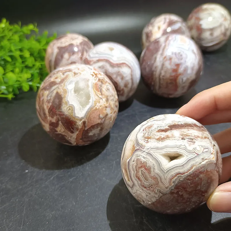 

5-6 cm Mexican Agate Spheres Crystal Quartz Natural Polished Mexican Agate Balls For Meditation & Home Decoration