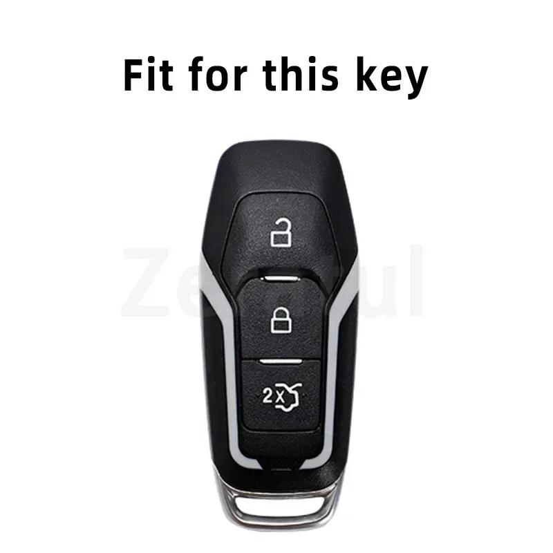 For Ford Focus 3 4 ST Mondeo 5 MK5 Mustang F-150 Explorer Edge Fiesta Kuga MK3 4 Leather TPU Car Remote Key Case Cover Holder