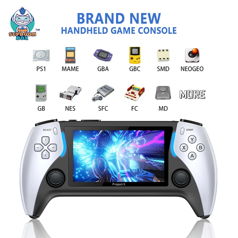 

New Project X 4.3 Inch High-Defintion Ips Screenhandheld Game Console Supports Ps1 Arcade Hd Output For Dual Joystick Hd Output