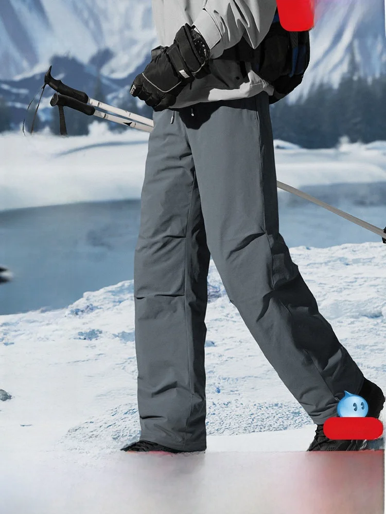 

Snow Flng Spring 2026 Outdoor Casual Women's down Pants High Waist Warm Paratrooper Skiing Trousers Du down Filling Strai...