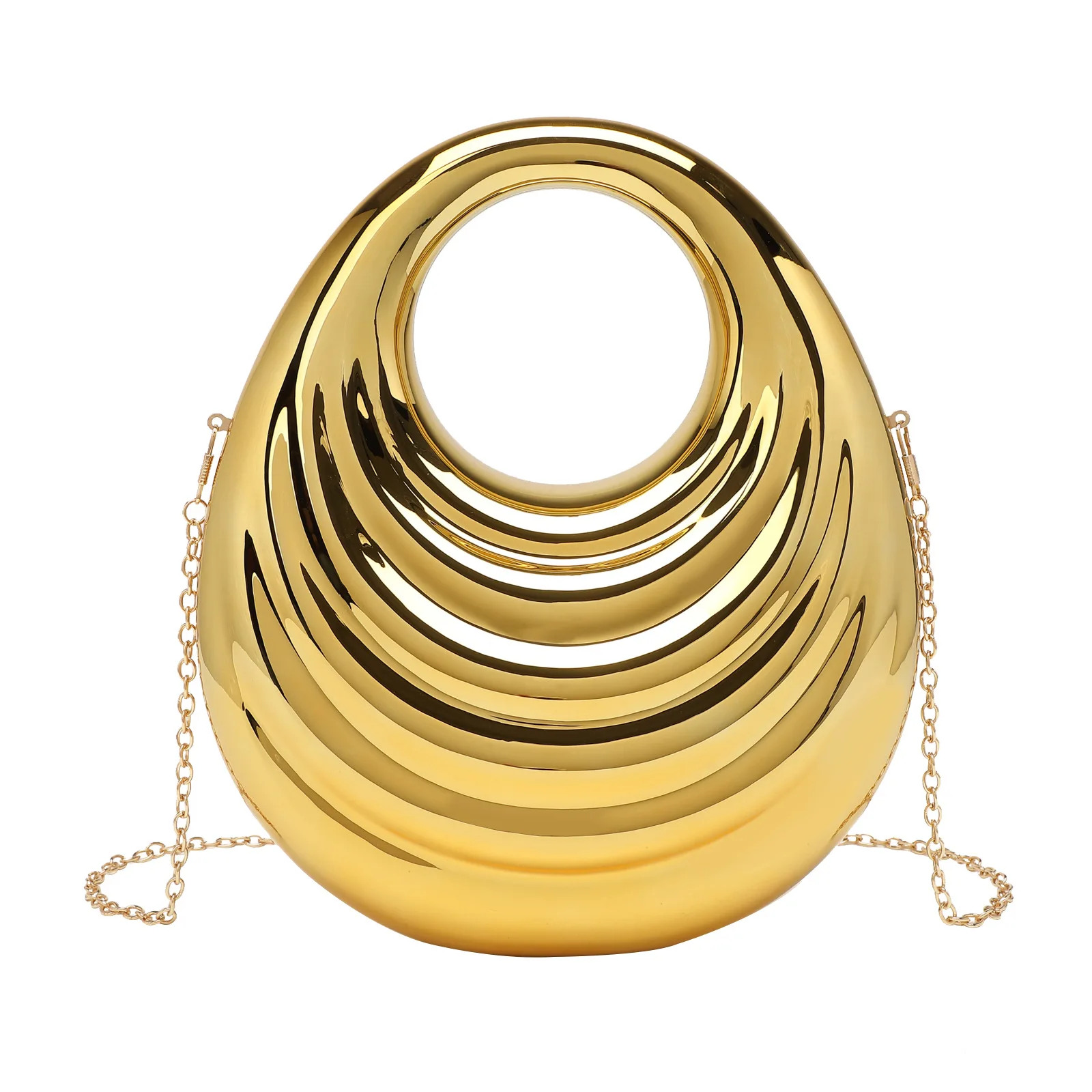 

New Style Acrylic Shiny Ladies' Evening Clutch Handbag with Chain for Crossbody or Hand - Carrying Fashionable Party Purse