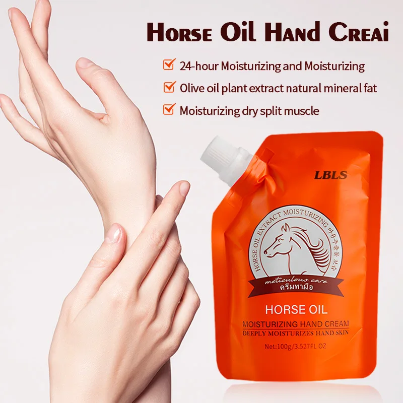 Intensive Moisturizing Hand Cream with LBLS Horse Oil, Improves Dryness and Cracks, Hydrates and Nourishes Skin