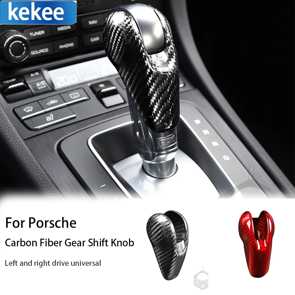 

For Porsche Macan 718 911 Panamera Cayman Boxster Gear Shift Knob Shifter Lever Handle Car Interior Carbon Fiber Accessories