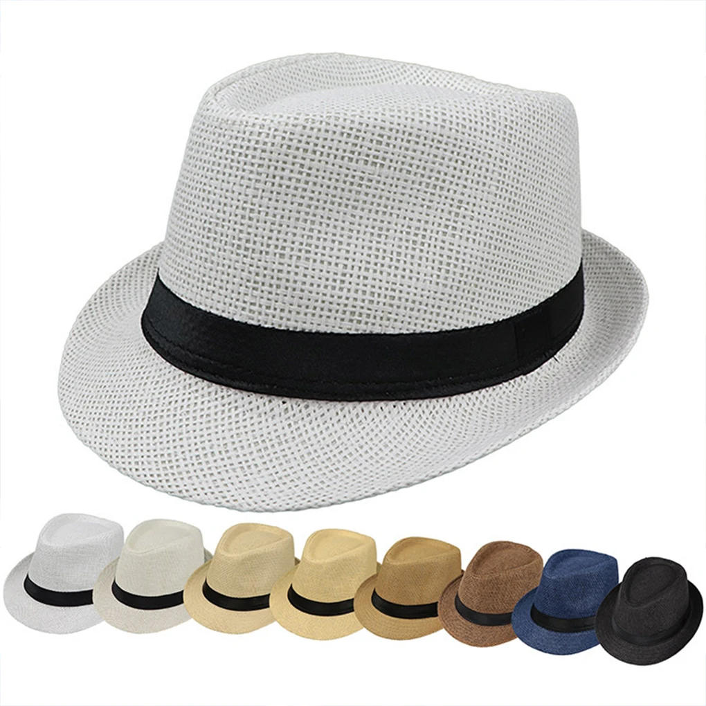 Breathable Fedora Hat For Outdoor Activities And Beach Time Park Sun Hat Elegance Panama Summer Navy Adult