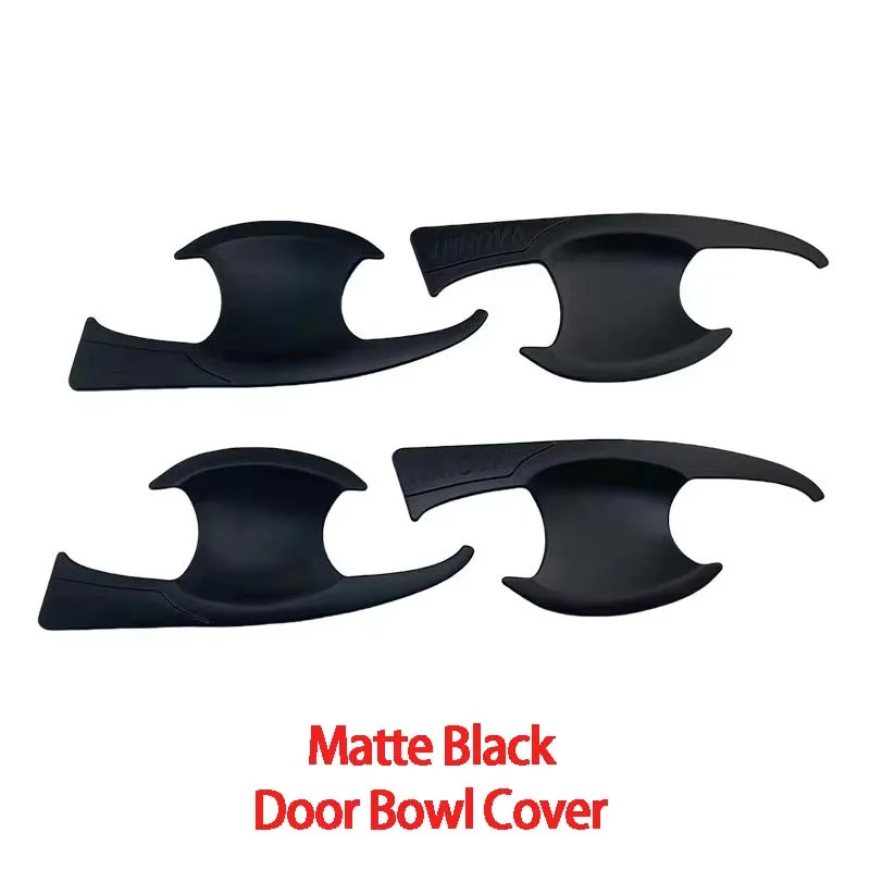 4PCS ABS Chrome Matte Black Car Door Handle Bowl Cover For Toyota Innova 2016 2017 2018 2019 2020 Hight-quality Car Exterior