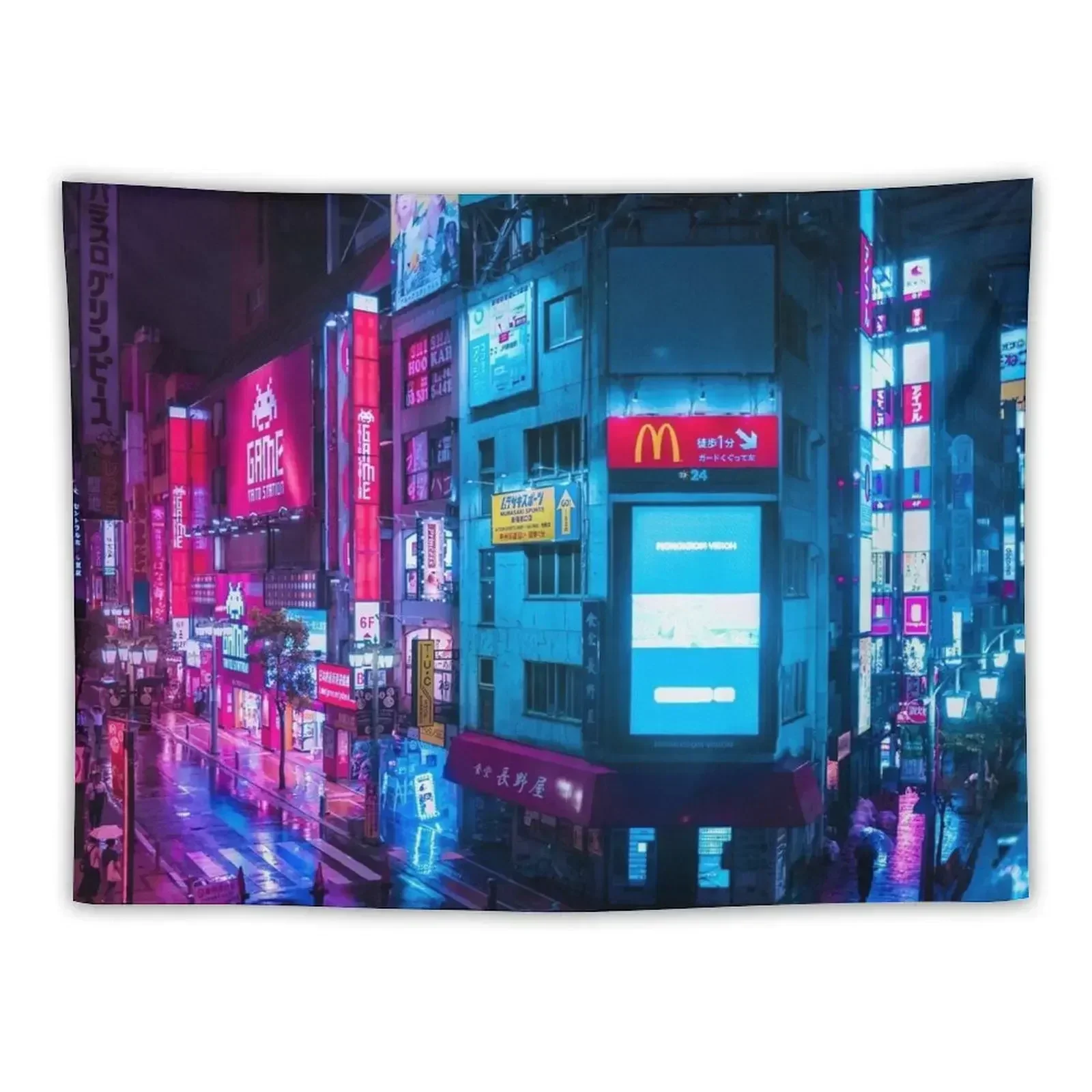 

Post Apocalyptic Neon City Blues Tapestry Home Decoration Anime Decor House Decor Aesthetic Decoration Tapestry