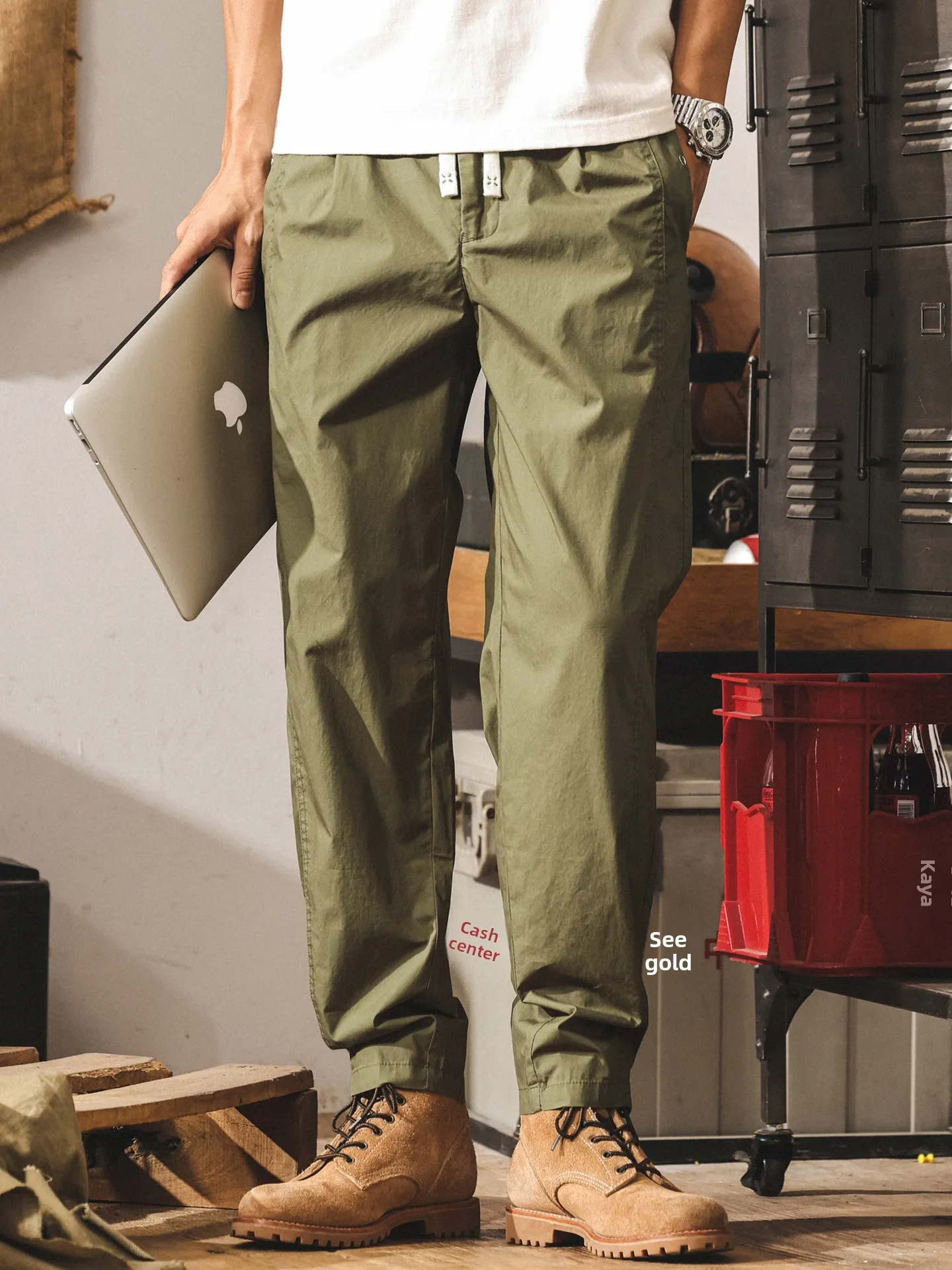 

Ультратонкие мужские летние повседневные брюки в стиле милитари, свободные прямые легкие дышащие длинные брюки, модные Ameri...