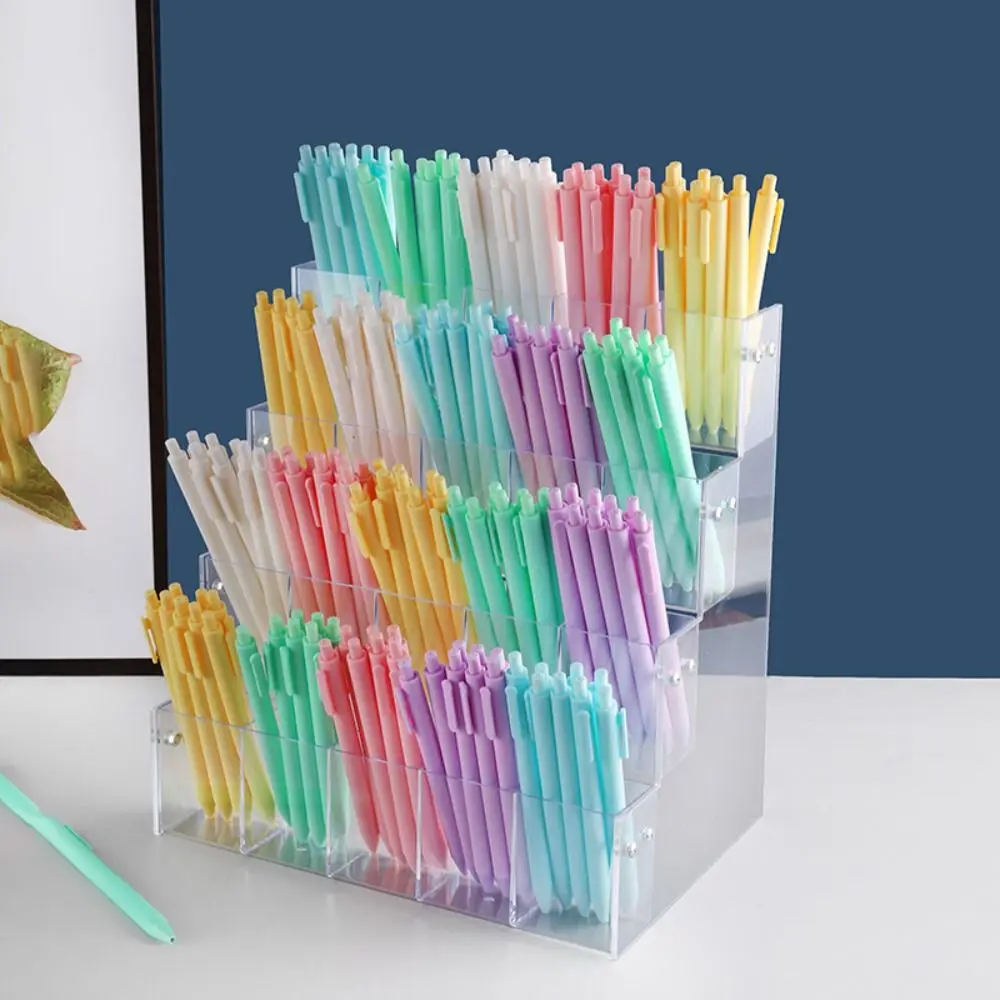 2/3/4/5/6 Layer Mark Pen Holder Transparent Large Capacity Makeup Brush Holder Acrylic Pen Tray Stationery Display Shelf