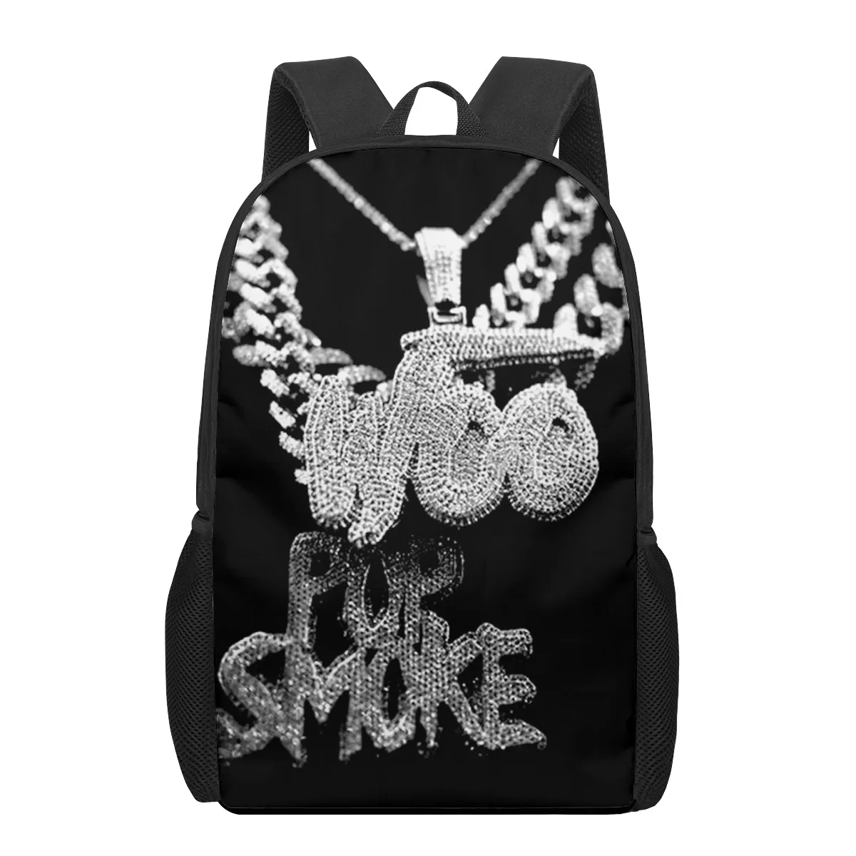 Pop Smoke Rapper Print Kids School Bags 3D Book Bag Men Women Casual Backpack Teenager Shoulder Backpack Travel Daily Rucksack