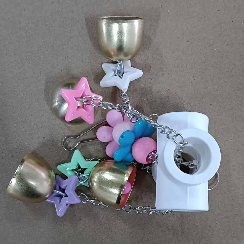 1 Set Vogelkäfig-Glocken, Dekorationsanhänger für Vogelkäfige, Papageien-Glockenspielzeug – Detail 5