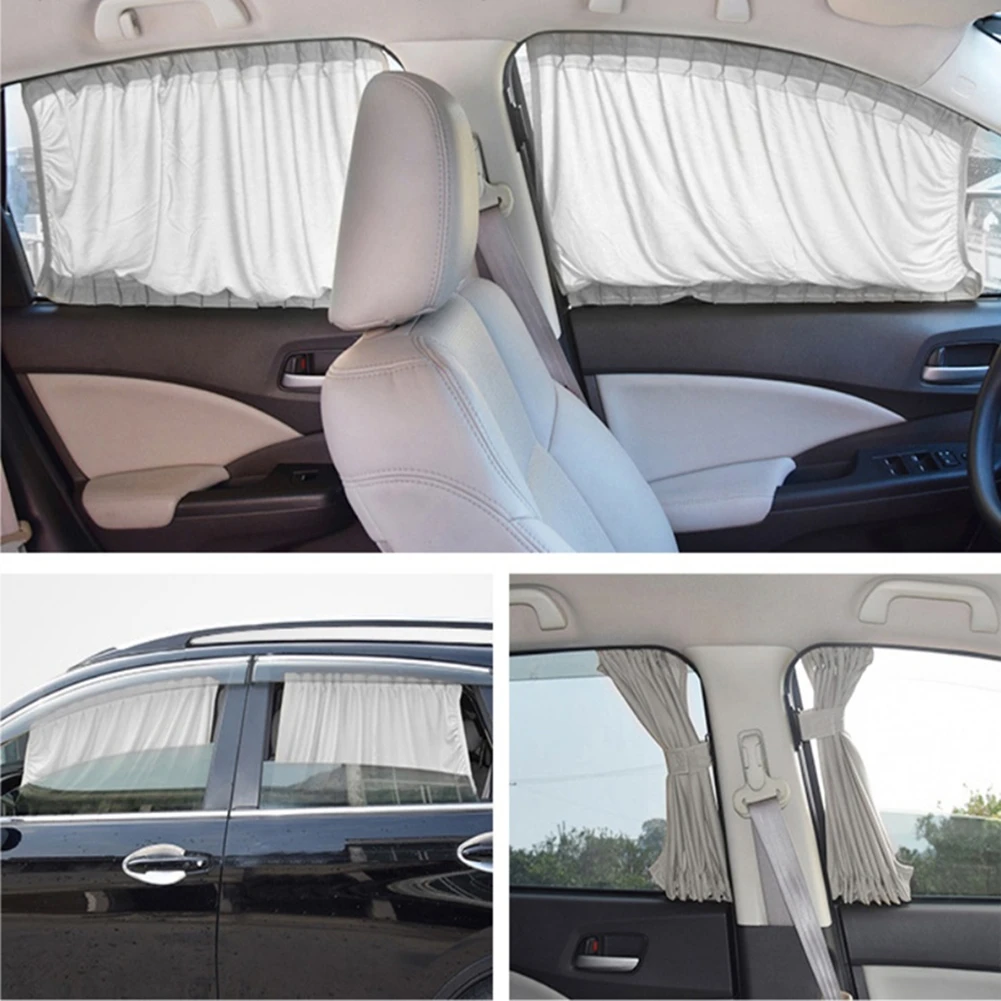 Parasol plegable para ventana lateral de coche, accesorios de protección Uv, color negro puro, 2 piezas, 50cm