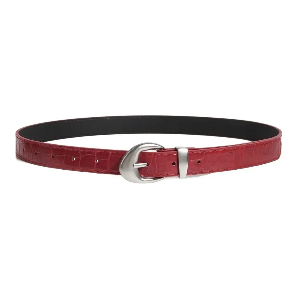 Ins Style – ceinture en cuir PU pour femmes, motif Crocodile, Y2k, taille fine, noir, rouge, Niche, robe en jean, pour dames