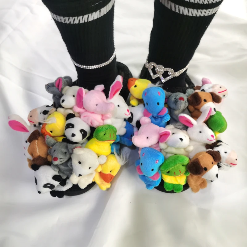 Women Teddy Bear Plush Slippers Cartoon Cute Bear House Slippers Furry Flip Flops Shoes Christmas Lovely Style Cheap Slides