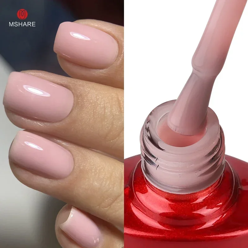 MSHARE Milchrosa Gummibasisgel Camouflage Color Coat Soak Off Nails Gels Lack Lack 10 ml UV-LED-Gel-Nagellack TPO-freies Gel